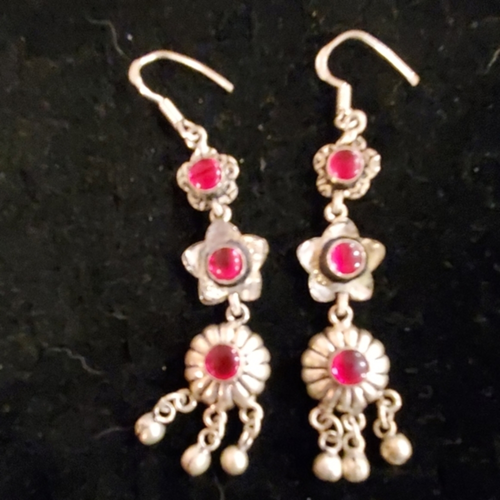 *$15 Sale* New Mystic Topaz 925 Silver Boho Dangle Earrings.